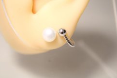 Náušnice-Double-biela perla-puzetky-rhodium-striebro