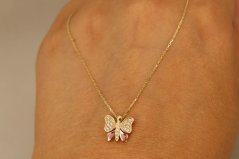Celebritka-Motýľ-Číre zirkóny-Anker-Žlté zlato-14k