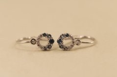 Náušnice- farebné zirkóny- brizúra- biele zlato- 14K