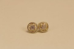 Náušnice so zirkónmi - šrúbky - pozlátené striebro