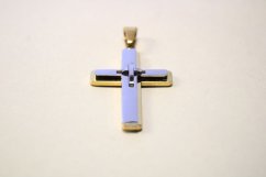 Prívesok v tvare kríža z kombinovanej chirurgickej ocele, 8,17g, 316/L