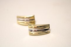 Náušnice-podlhovasté-viacfarebné zlato-patent-14 karátov