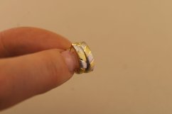 Náušnice - kruhy - gravír viacfarebné zlato - 14k