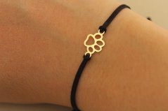 Šnúrkový náramok - Labka - Žlté zlato - 14k