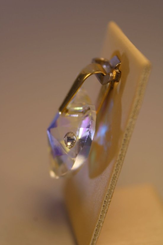 Prívesok- srdiečko- CRYSTAL SWAROVSKI-žlté zlato-zirkón-14 karátov