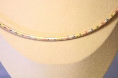 Luxusný zlatý bicolor náhrdelník, viacfarebné zlato, 45 cm, 16,20 g, 14K 585/1000