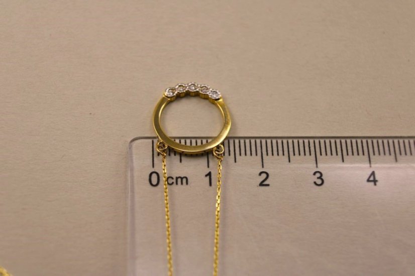Náhrdelník - diamanty 0,045 ct H/SI2 - kombinované zlato - 14 karátov