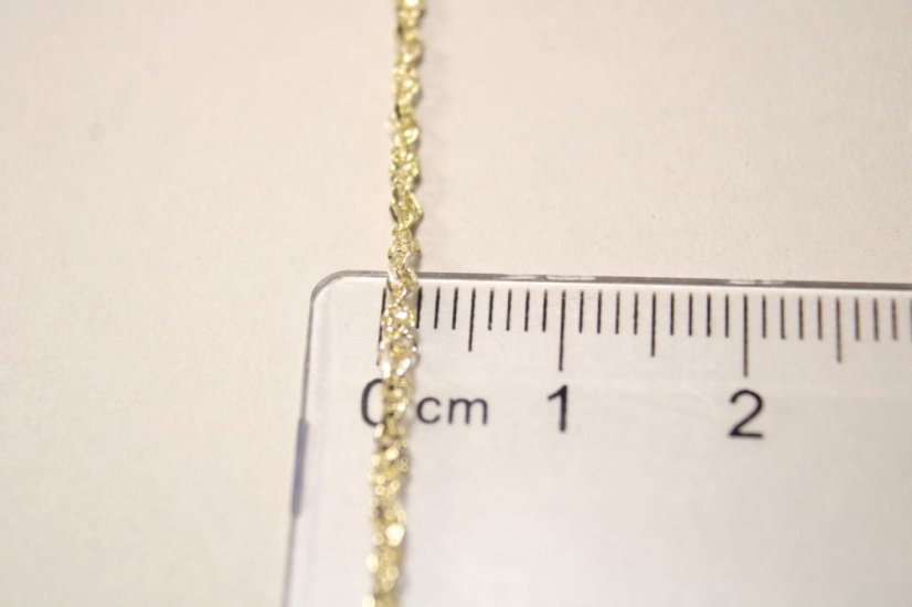Zlatý točený náramok z poprepájaných očiek, žlté zlato, 18 cm, 1,51 g, 14k 585/1000