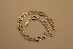 Náramok - tepané články - kombinované zlato - 14 karátov