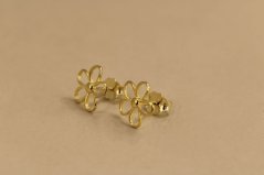 Náušnice- vyrezávané kvety- puzetky- pozlátené striebro