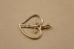 Prívesok- srdce- dve tváre- zirkón- viacfarewbné zlato- 14 karátov