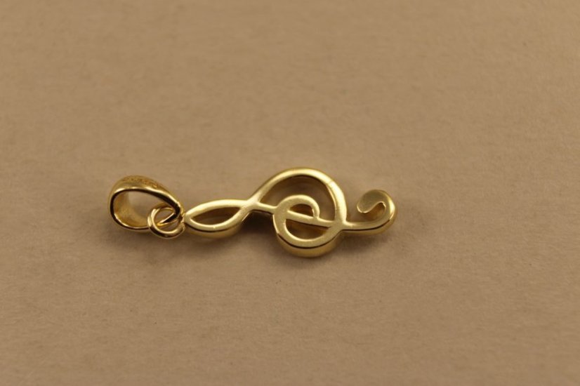 Prívesok- husľový kľúč- pozlátené striebro