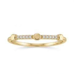 Prsteň- diamanty- 0,04 ct- H/Si2- žlté zlato- 14 karátov