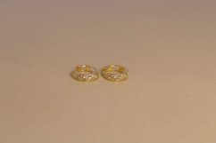 Náušnice-kruhy-číre zirkóny-žlté zlato-14 karátov