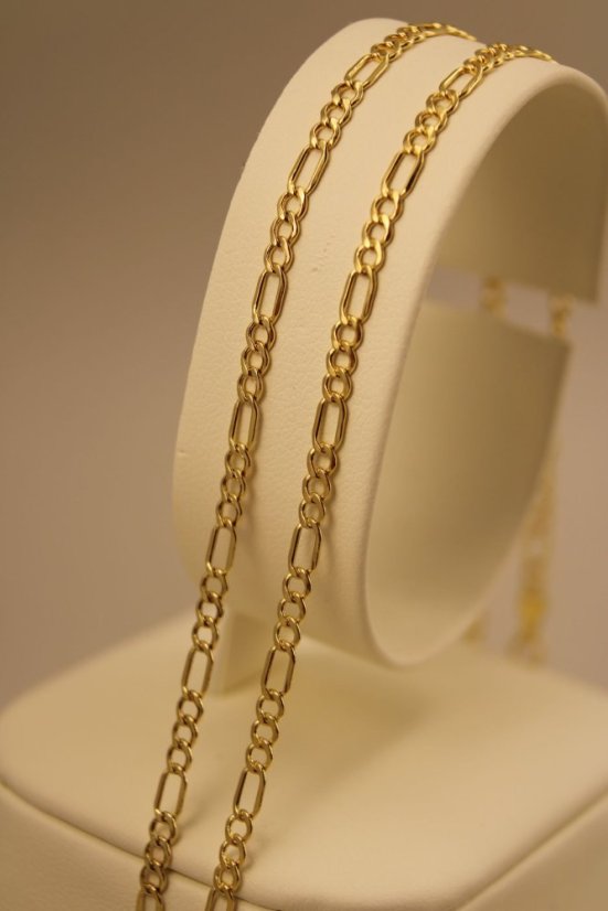 Retiazka-Figaro-žlté zlato-14 karátov