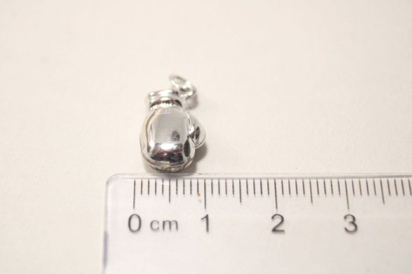 Prívesok - boxerská rukavica z rhodiovaného striebra, 0,76 g, 925/1000 - Materiál: Rhodiované striebro, Váha (g): 0,76, Rýdzosť: STRIEBRO 925/1000