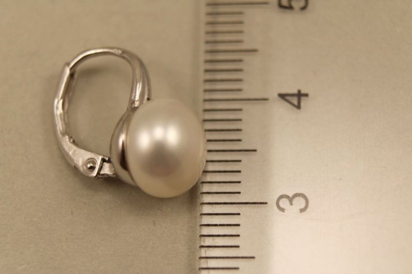 Náušnice- biele riečne perly- klasické zapínanie- striebro