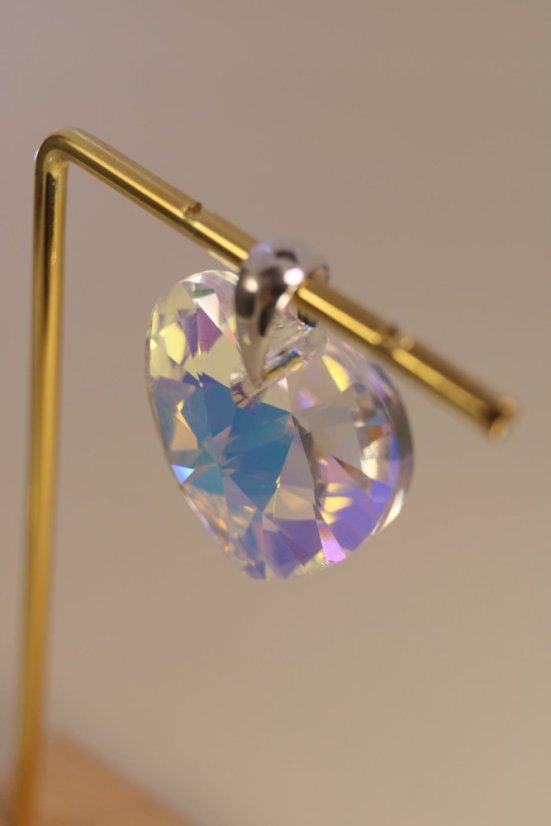 Prívesok v tvare srdca Swarovski crystals, striebro, 10,75g, 925/1000