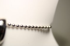 Strieborná guličková retiazka s príveskom v tvare kvapky, číry zirkón, 45-50cm, 8,06g, rhódium, 925/1000