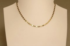 Retiazka - Valentino - ovalné platničky - žlté zlato - 14 karátov