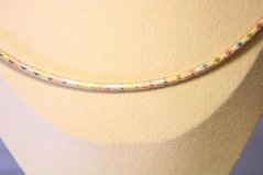 Luxusný zlatý bicolor náhrdelník, viacfarebné zlato, 45 cm, 16,20 g, 14K 585/1000