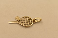 Prívesok- tenisová raketa s loptičkou- žlté zlato- 14K