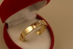 Prsteň- číry zirkón- viacfarebné zlato- 14 karátov