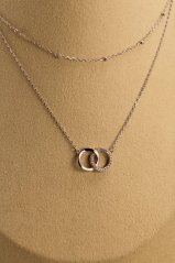 Celebritka - prepletené kruhy - číre zirkóny - rhodium - striebro