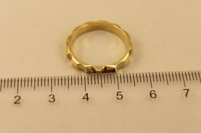 Zlatý prsteň, žlté zlato, ruženec, 14k 585/1000