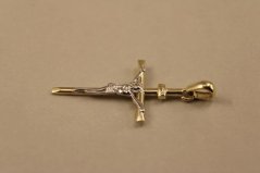 Prívesok- Ježiš na kríži- viacfarebné zlato- 14 karátov