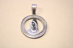 Prívesok- Panna Mária v kruhu- chirurgická oceľ
