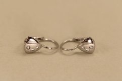 Náušnice-trojuholníky-číre zirkóny-patent-biele zlato-14K