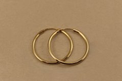 Náušnice- kruhy- zasúvacie- žlté zlato- 14 karátov