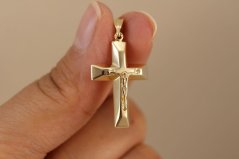 Prívesok-Kríž s Ježišom-Žlté zlato-14k