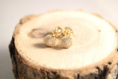 Zlaté náušnice-brilianty 0,145 ct G-H/SI-žlté zlato- šrúbky- 14K