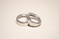 Náušnice-kruhy-hladký povrch- -kĺb-rhodium-striebro
