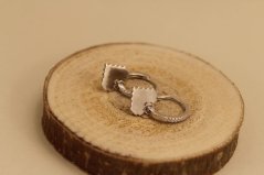 Náušnice - kruhy - srdiečka - číre zirkóny - rhodium - striebro