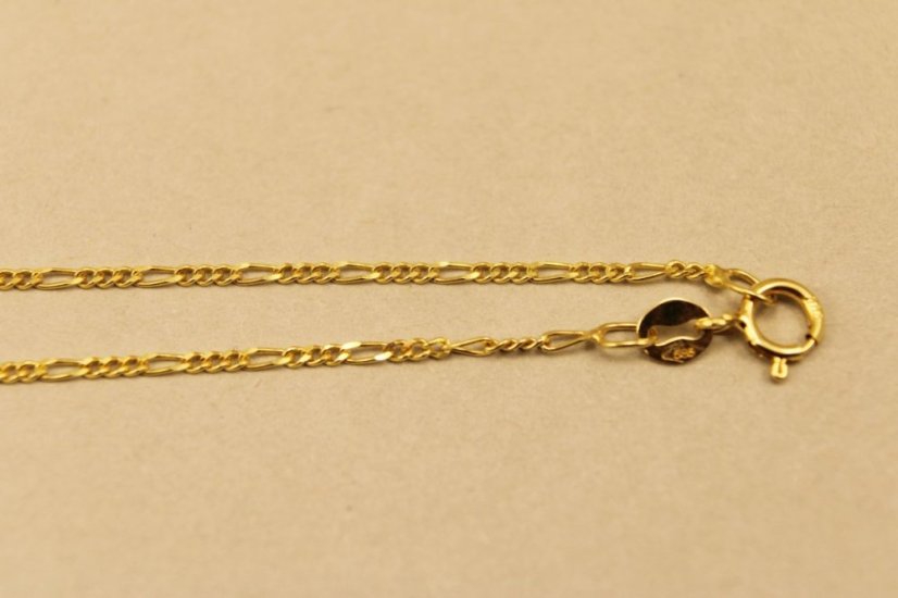 Zlatá retiazka vzor Figaro, žlté zlato 50 cm, 1,88g 14k 585/1000