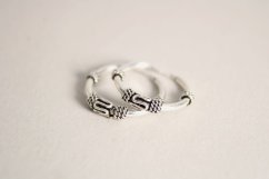 Náušnice-keltské kruhy- zasúvacie- rhodium-striebro