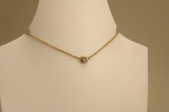 Retiazka - celebritka- diamant- 0,03 ct- žlté zlato- 14 karátov