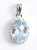 Prívesok-modrý Topás- číre zirkóny- biele zlato- 14 karátov