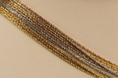 Náhrdelník- retiazkový- Tricolor- vysoký lesk- pozlátené striebro