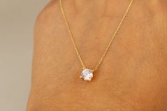 Celebritka-Číry zirkón- Ručná pílka-Žlté zlato-14k