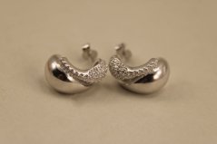 Náušnice-číre zirkóny-puzetky-rhodium-striebro