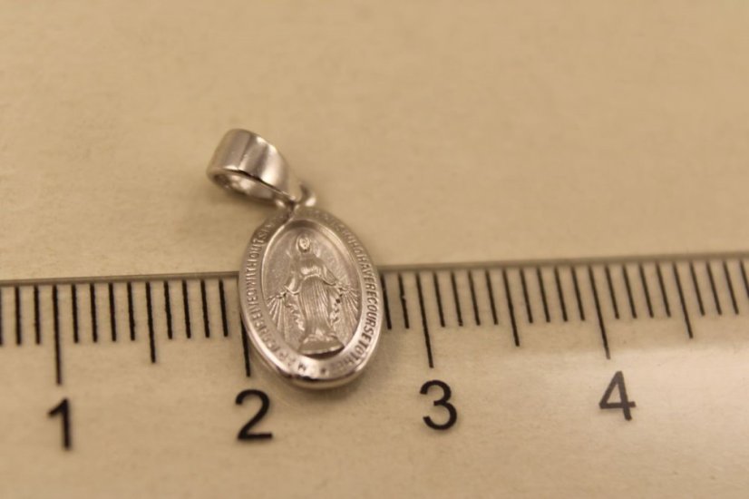 Prívesok- zázračná medaila- biele zlato- 14 karátov