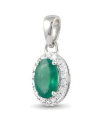 Prívesok-číre zirkóny-rhodium-smaragd-striebro