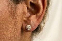 Zlaté náušnice-brilianty 0,145 ct G-H/SI-žlté zlato- šrúbky- 14K