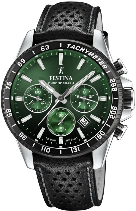 Pánske náramkové hodinky FESTINA Timeless Chronograph 20561/5 - Dámske/Pánske: Pánske, Typ zapínania: 	Klasické na tŕň, Napájanie: batéria, Sklíčko: minerálne, Vodotesnosť: 100M/10ATM