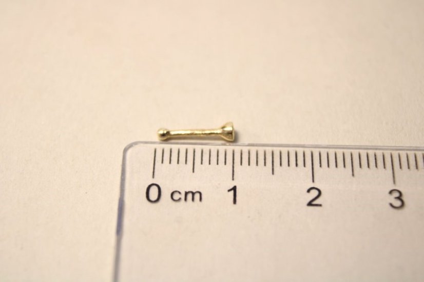 Zlatý piercing do nosa so žiarivym čírym briliantom 0,01 ct, žlté zlato, 0,17 g, 14 karátov 585/1000