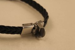 Pletený kožený náramok-strelec-magnetická spona